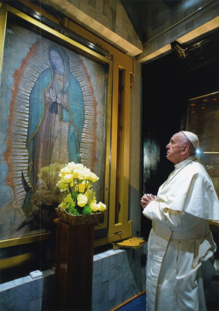 Pope Francis showing his devotion to the Patroness of the Unborn – Our Lady of Guadalupe