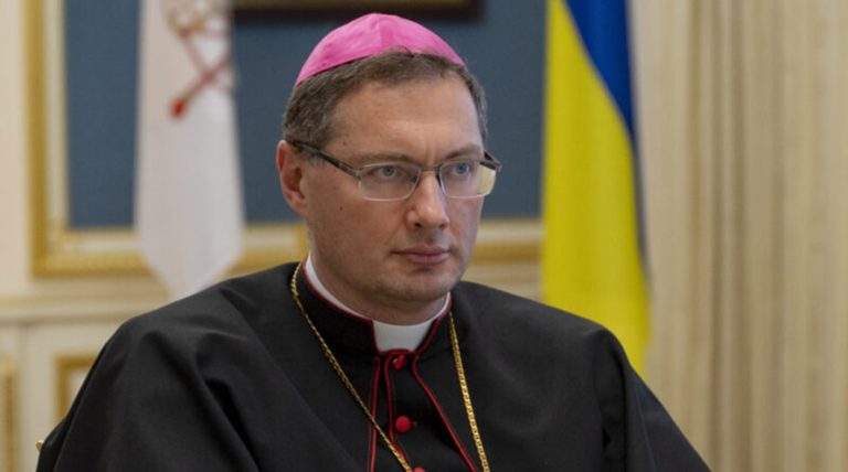 With image of Archbishop Visvaldas Kulbokas, Papal Nuncio to Ukraine (© Office of the President of Ukraine)