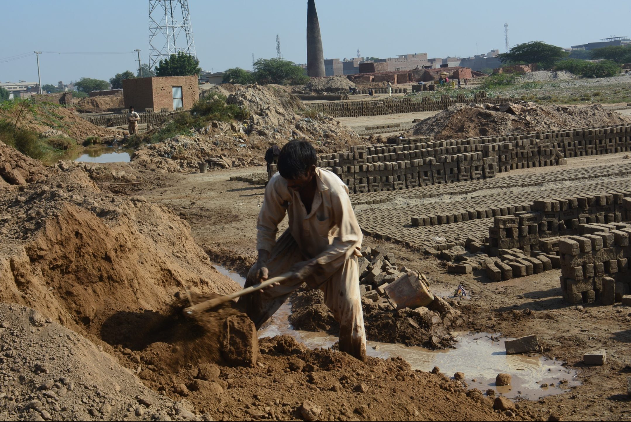 A kiln worker in Faisalabad, Pakistan.