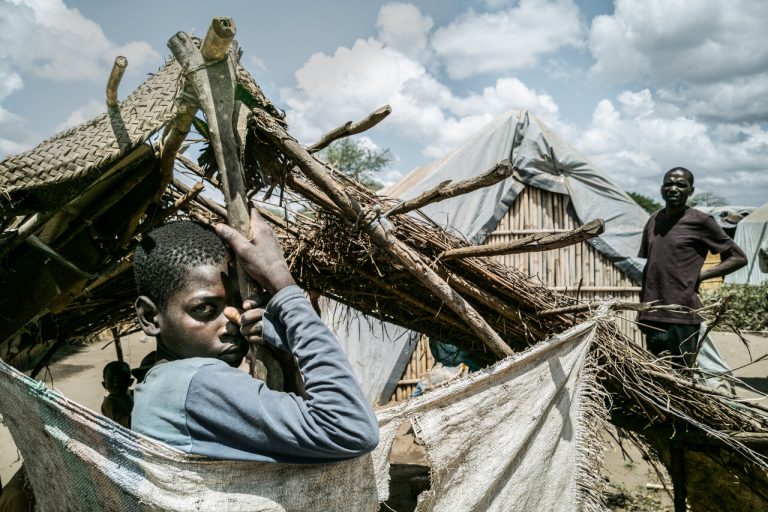 An IDP camp in Mozambique.