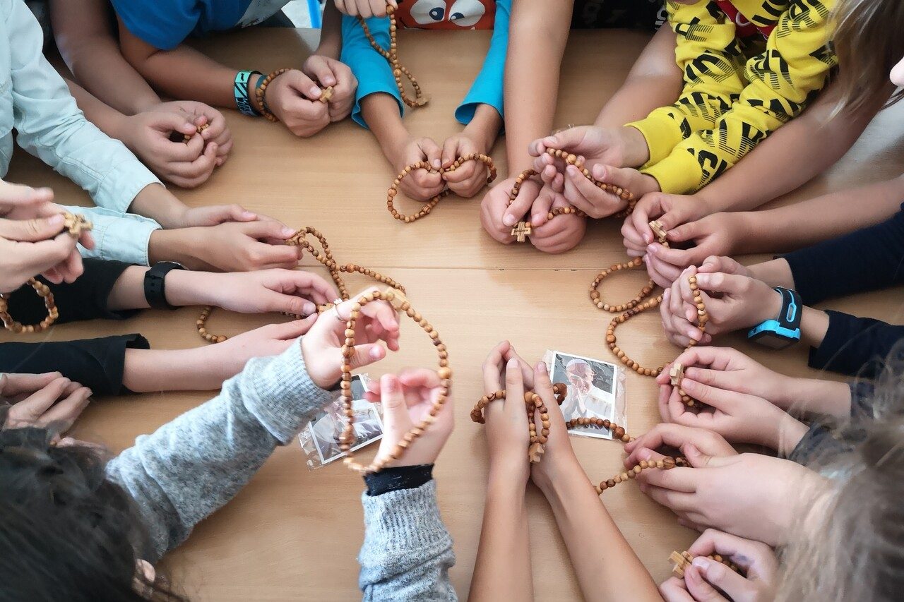 Children praying the Rosary in Slovakia in 2019.