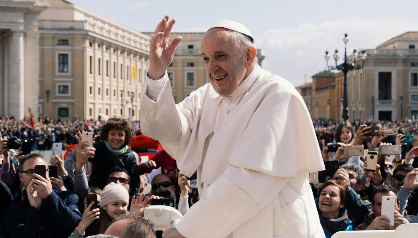 Pope Francis addressing the crowd