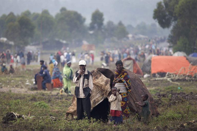 People from the Kibumb-Rutshuru in a displacement camp in Kanyaruchinya 2 ½ miles (4km) north of Goma. (Image: MONUSCO/Sylvain Liechti. Used under CC License 2.0 (https://creativecommons.org/licenses/by-sa/2.0/)).